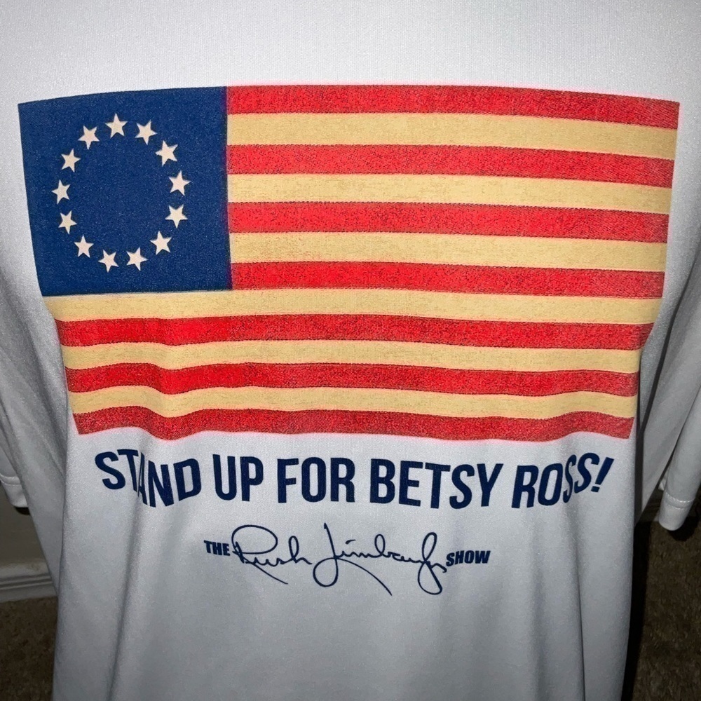 Mens used size 2XL XXL “ Stand up for Betsy Ross” Rush Limbaugh made in America - Picture 2 of 4